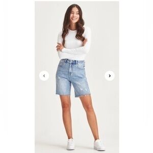 New Highrise Denim Bermuda Jean Shorts